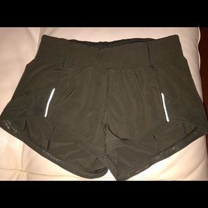 Lululemon olive running shorts!!